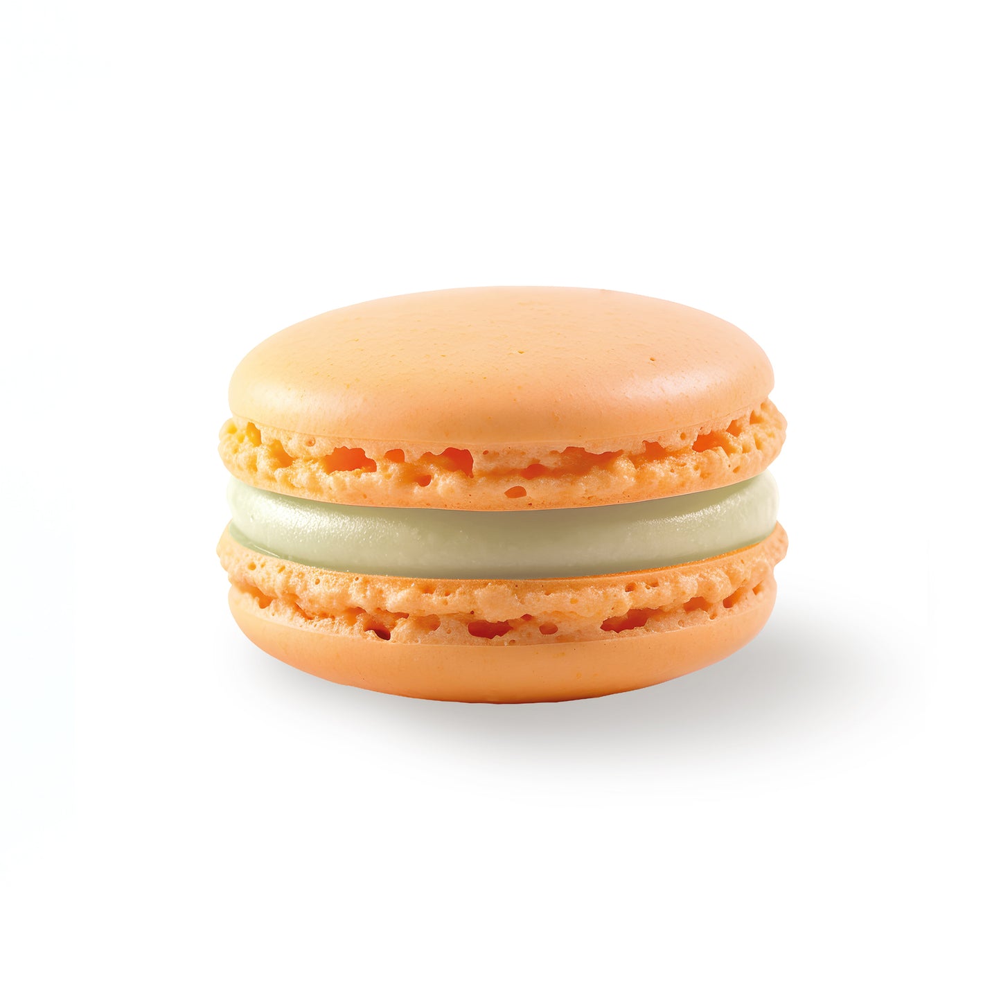 Blue cheese and passion fruit macaron 